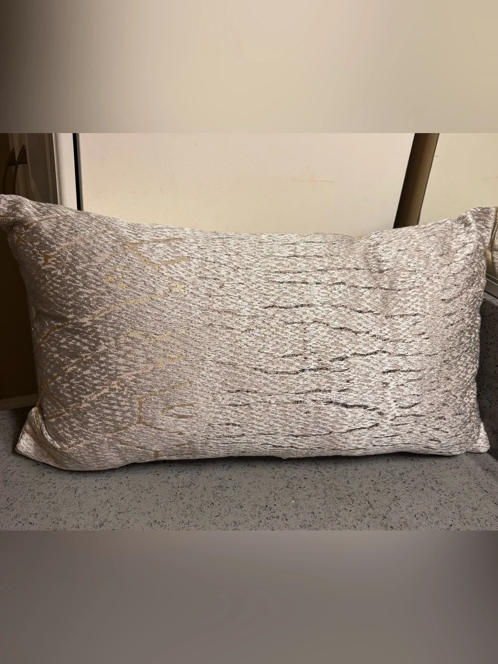 West Elm Decorative Textured Pillow with Subtle Gold Accents. Pre owned
